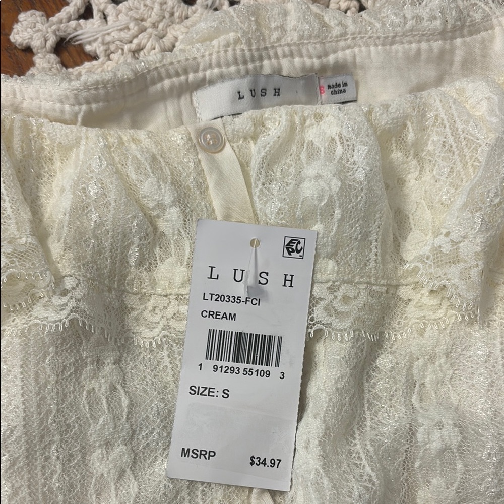 Lush Cream Smocked Ruffled Blouse - Picture 3 of 6